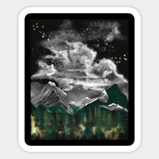 Stormy Mountain Landscape I ' Sticker